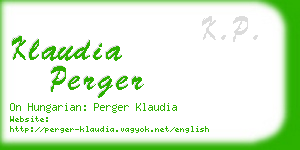 klaudia perger business card